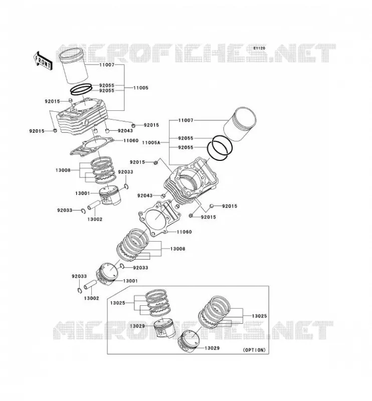 CYLINDRE/PISTON Kawasaki MOTOS 800 2000 VN800 CLASSIC  VN800-B5