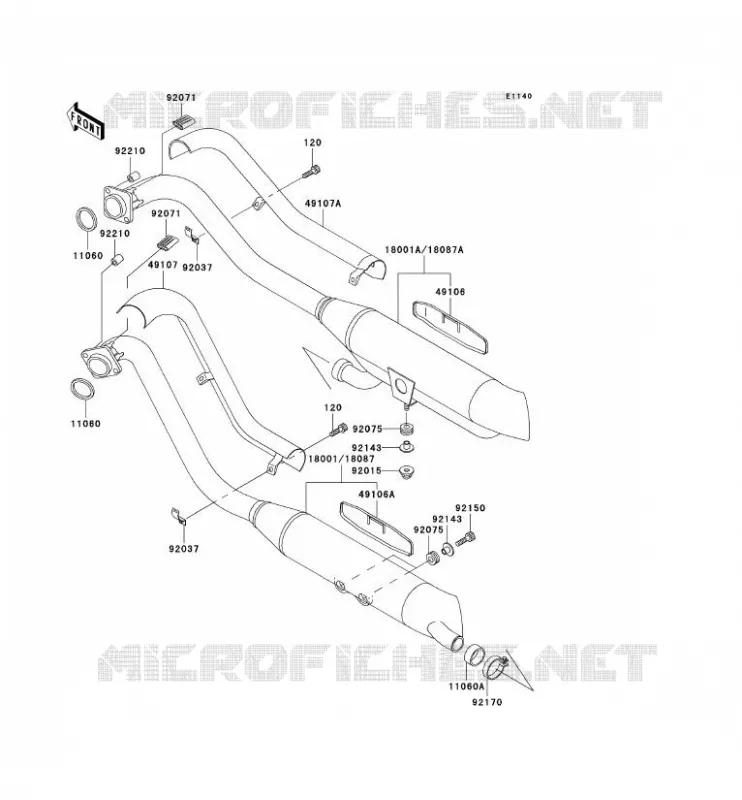 &Eacute;CHAPPEMENT Kawasaki MOTOS 800 2002 VN800 CLASSIC  VN800-B7