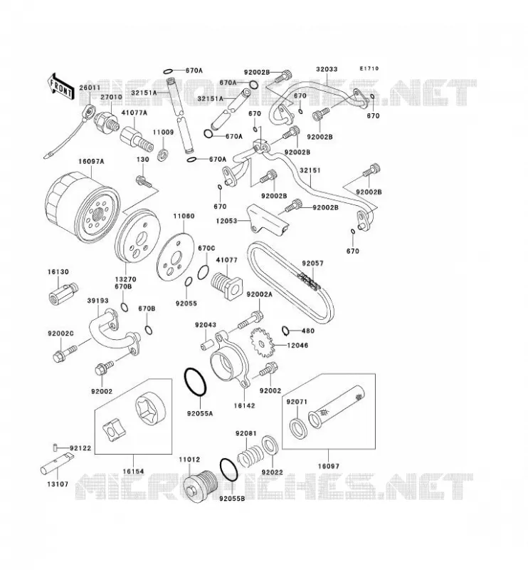 POMPE A HUILE/FILTRE &Agrave; HUILE Kawasaki MOTOS 800 2003 VN800 CLASSIC  VN800-B8