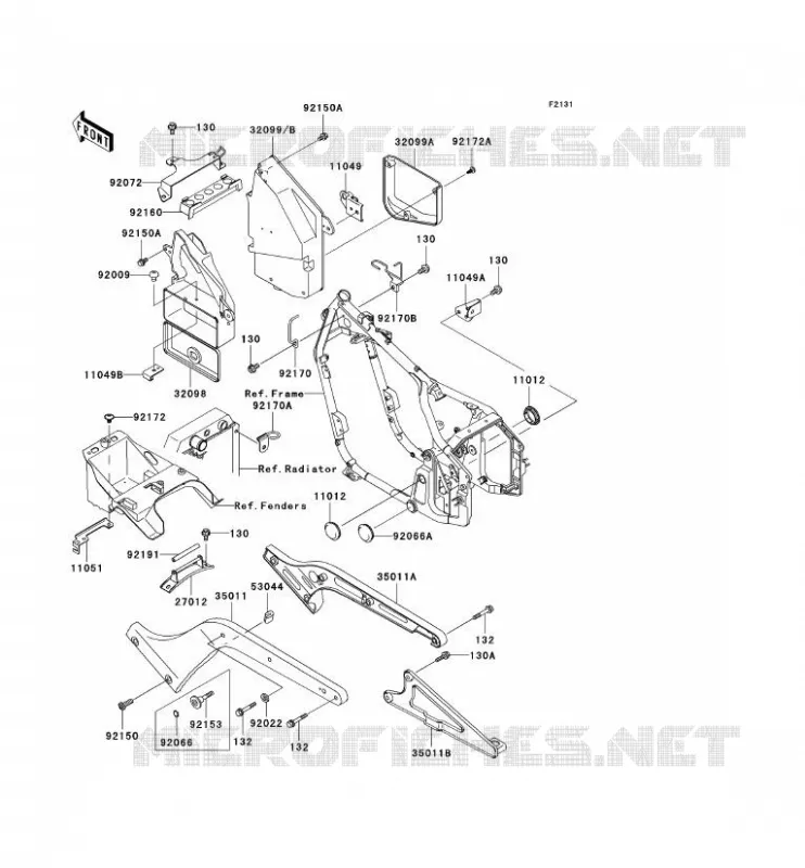 PIECE DE CADRE (COUVERTURE) Kawasaki MOTOS 800 2003 VN800 CLASSIC  VN800-B8