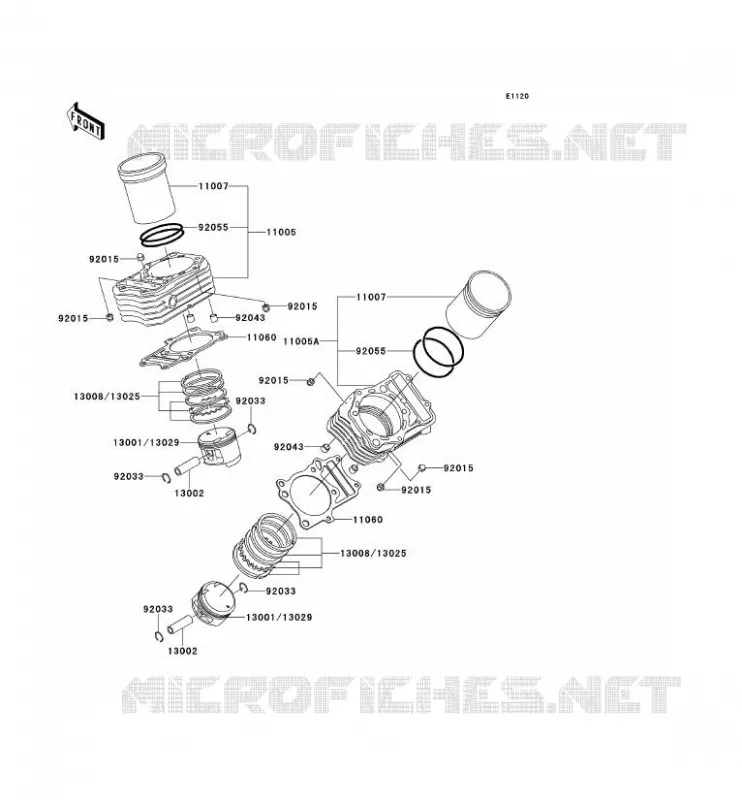 CYLINDRE/PISTON Kawasaki MOTOS 800 2000 VN800 DRIFTER  VN800-C2