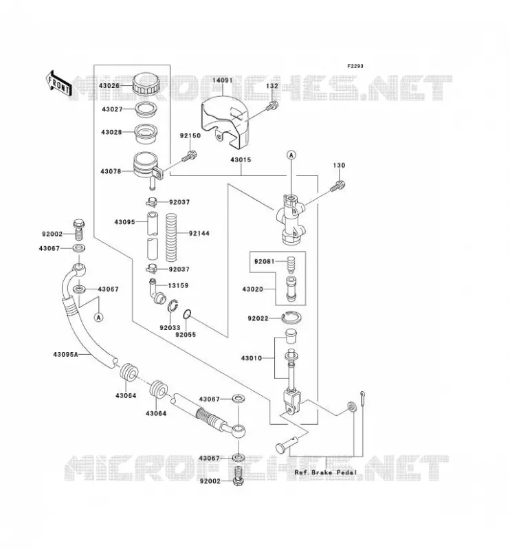 MAITRE CYLINDRE ARRI&Egrave;RE Kawasaki MOTOS 800 2000 VN800 DRIFTER  VN800-C2