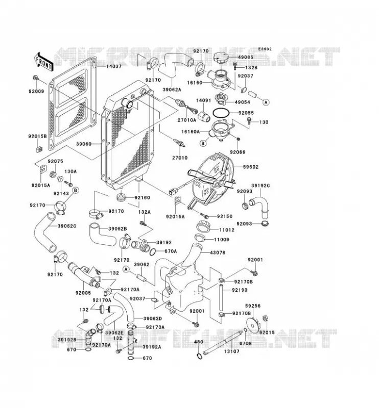 RADIATEUR Kawasaki MOTOS 800 2000 VN800 DRIFTER  VN800-C2