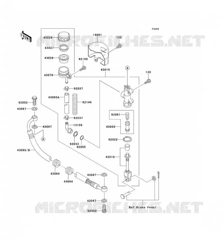 MAITRE CYLINDRE ARRI&Egrave;RE Kawasaki MOTOS 800 2000 VN800 DRIFTER  VN800-C2