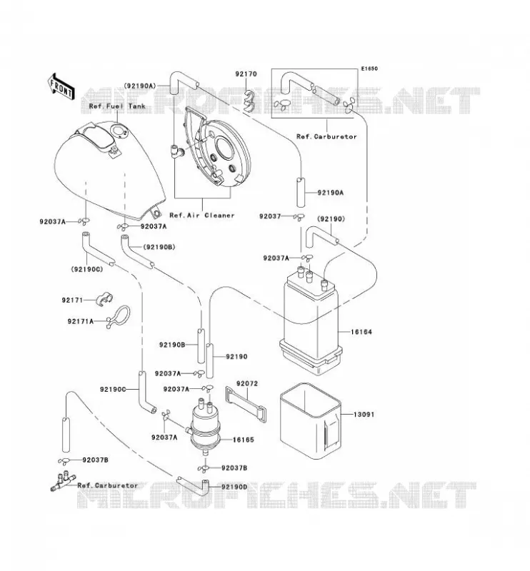 SYSTEME D'EVAPORATION CARBURANT Kawasaki MOTOS 800 2000 VN800 DRIFTER  VN800-C2