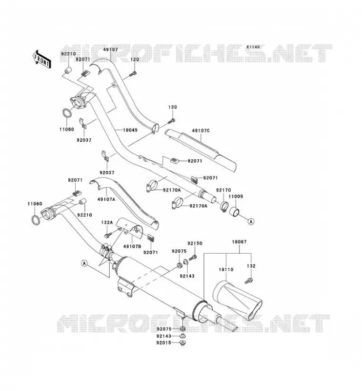 &Eacute;CHAPPEMENT Kawasaki MOTOS 800 2001 VN800 DRIFTER  VN800-E1