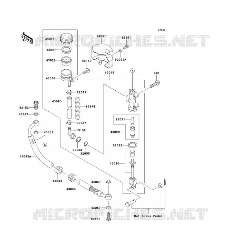 MAITRE CYLINDRE ARRI&Egrave;RE Kawasaki MOTOS 800 2002 VN800 DRIFTER  VN800-E2