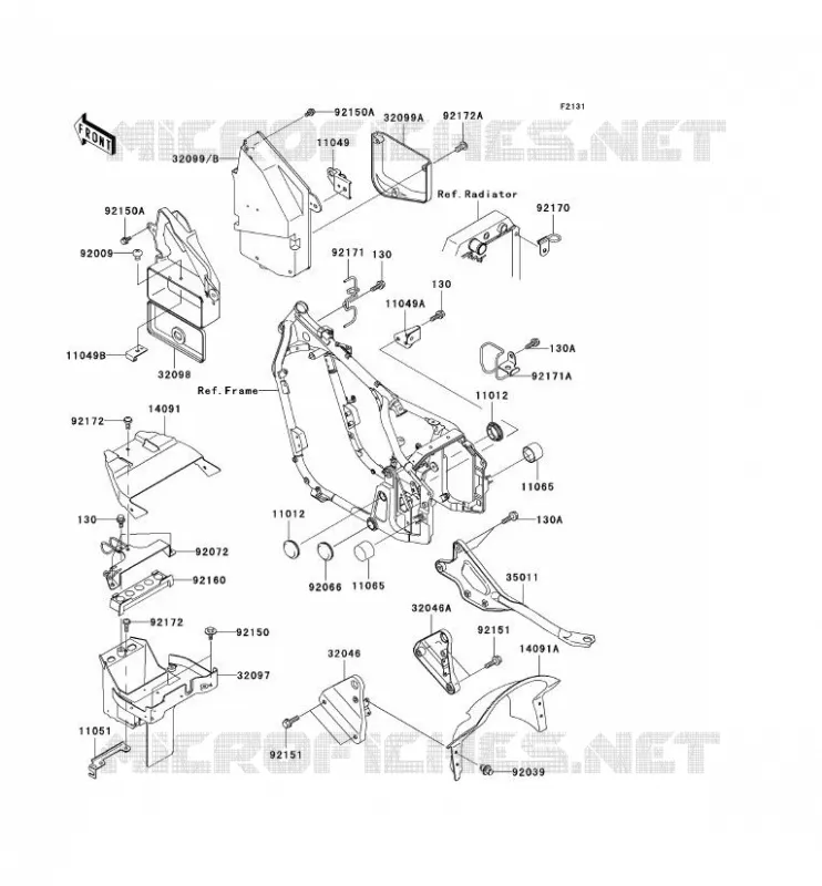 PIECE DE CADRE (COUVERTURE) Kawasaki MOTOS 800 2002 VN800 DRIFTER  VN800-E2