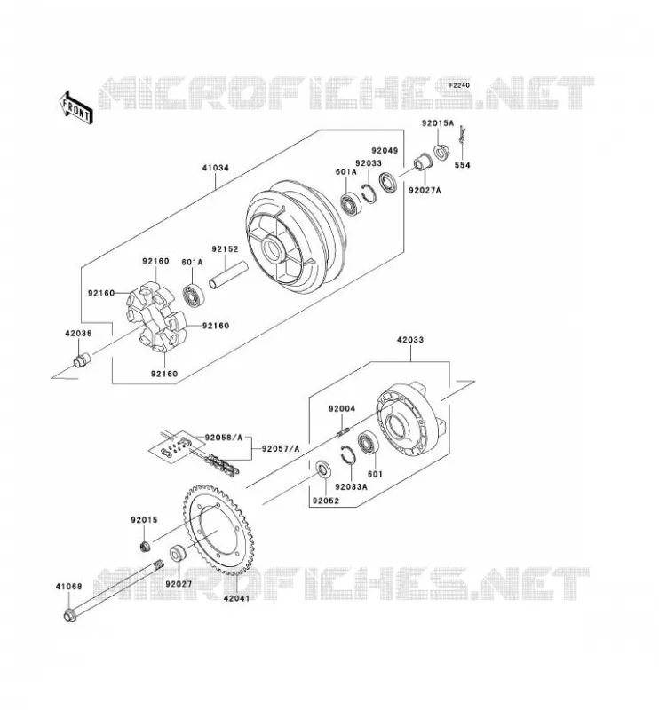 ROUE ARRI&Egrave;RE/CHAINE Kawasaki MOTOS 800 2002 VN800 DRIFTER  VN800-E2