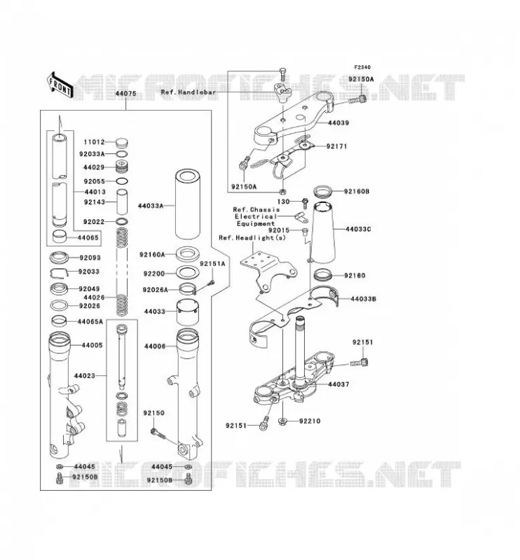 FOURCHE Kawasaki MOTOS 800 2003 VN800 DRIFTER  VN800-E3