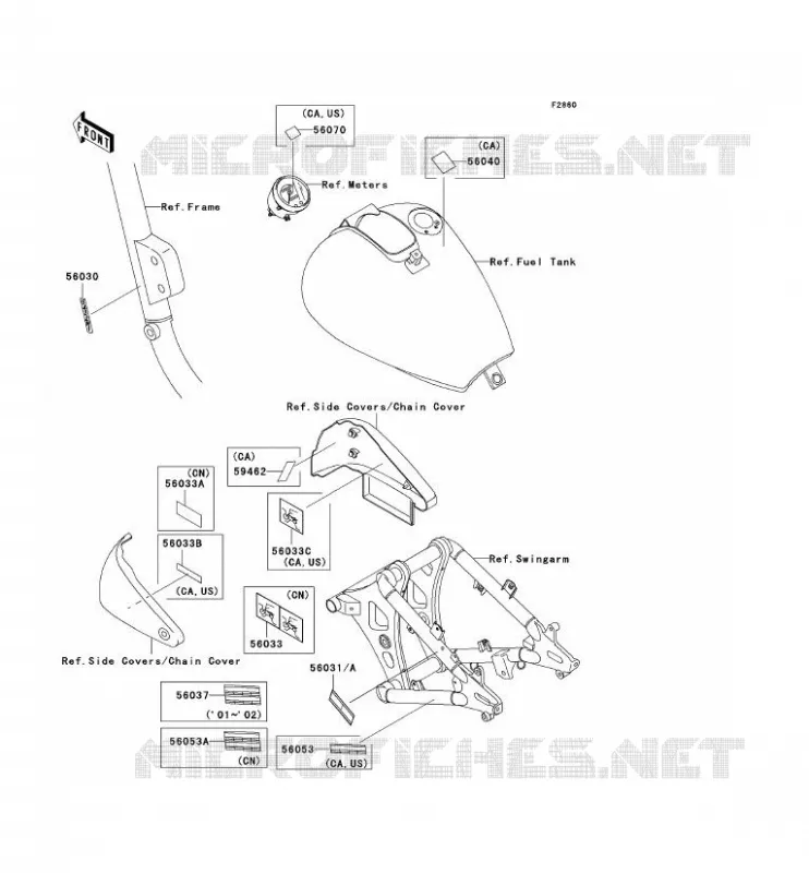 LABEL Kawasaki MOTOS 800 2004 VN800 DRIFTER  VN800-E4
