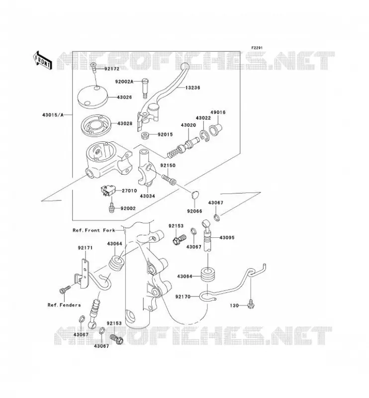 MAITRE CYLINDRE AV Kawasaki MOTOS 800 2005 VN800 DRIFTER  VN800-E5