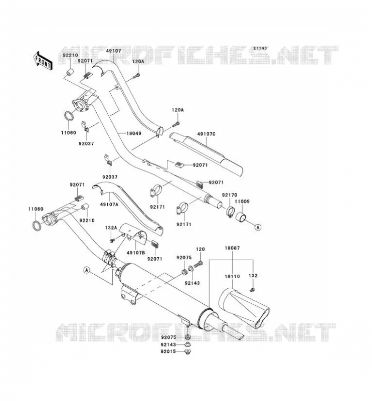 &Eacute;CHAPPEMENT Kawasaki MOTOS 800 2006 VN800 DRIFTER  VN800E6F