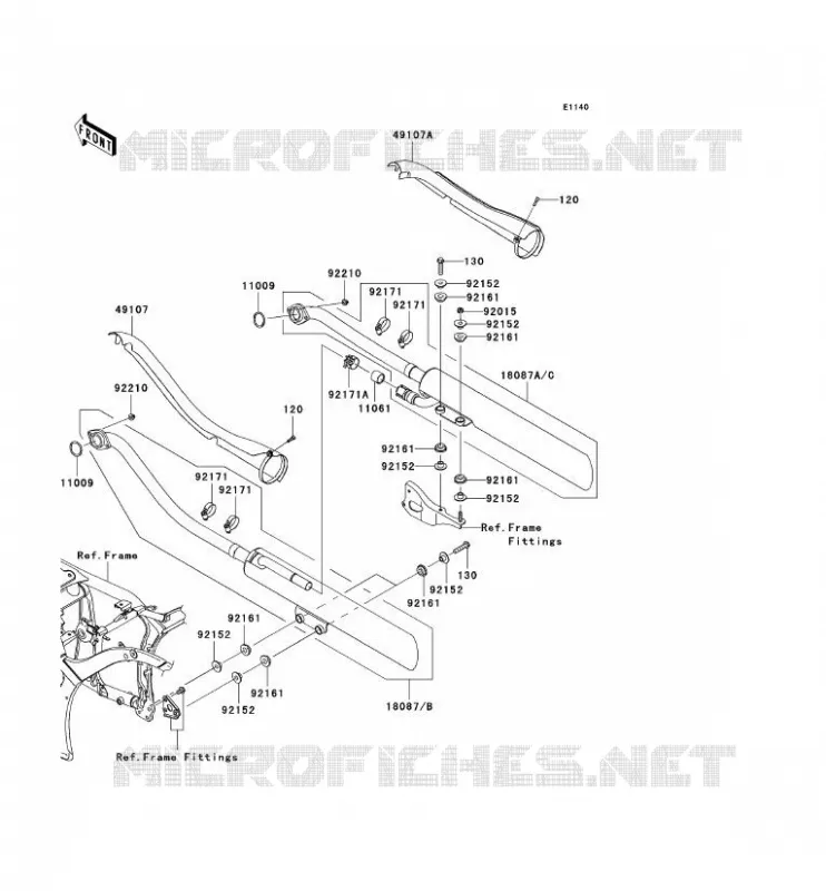 &Eacute;CHAPPEMENT Kawasaki MOTOS 900 2010 VN900 CLASSIC  VN900BAF