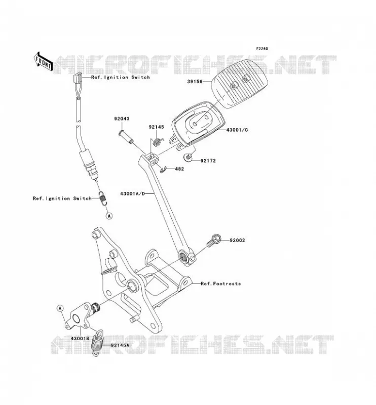 PEDALE DE FREIN Kawasaki MOTOS 900 2012 VN900 CLASSIC  VN900BCF