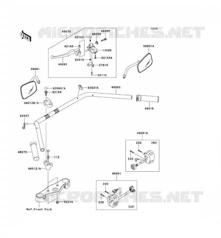 GUIDON Kawasaki MOTOS 900 2012 VN900 CLASSIC  VN900BCFA