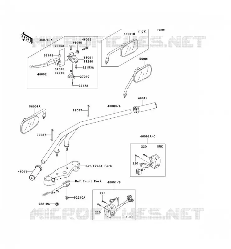 GUIDON Kawasaki MOTOS 900 2011 VN900 CUSTOM  VN900CBF