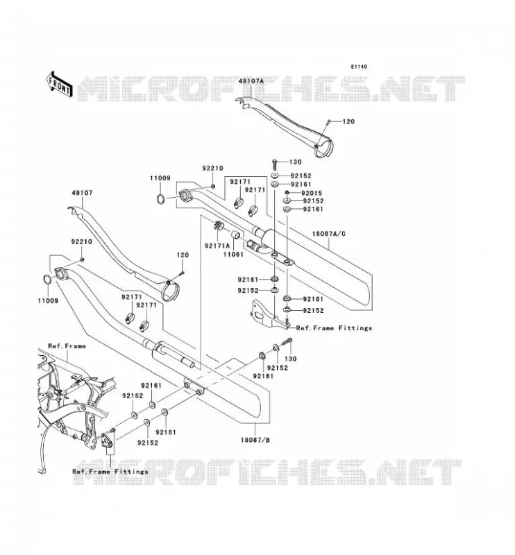 &Eacute;CHAPPEMENT Kawasaki MOTOS 900 2007 VN900 CLASSIC LT  VN900D7F