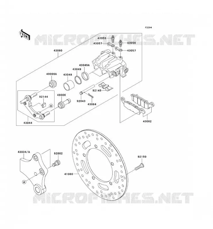 FREIN ARRIERE Kawasaki MOTOS 900 2008 VN900 CLASSIC LT  VN900D8F