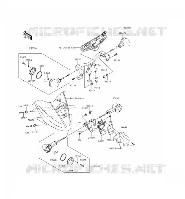 CLIGNOTANTS Kawasaki MOTOS 900 2011 VULCAN 900 CLASSIC LT  VN900DBF