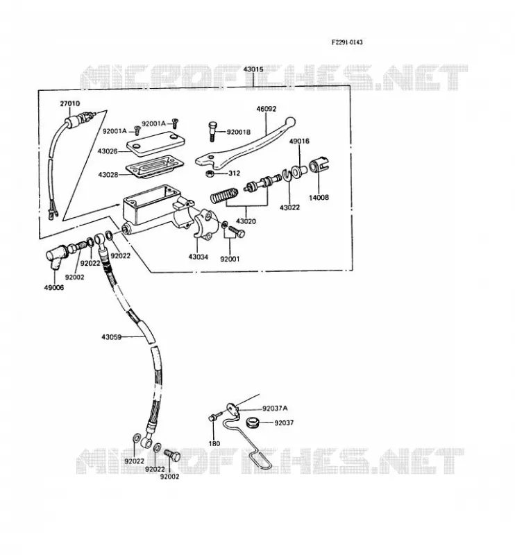 MAITRE CYLINDRE AV Kawasaki MOTOS 305 1988 CSR  Z305-A3