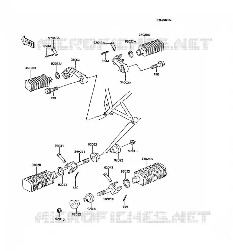 REPOSE PIED Kawasaki MOTOS 305 1988 CSR  Z305-A3A
