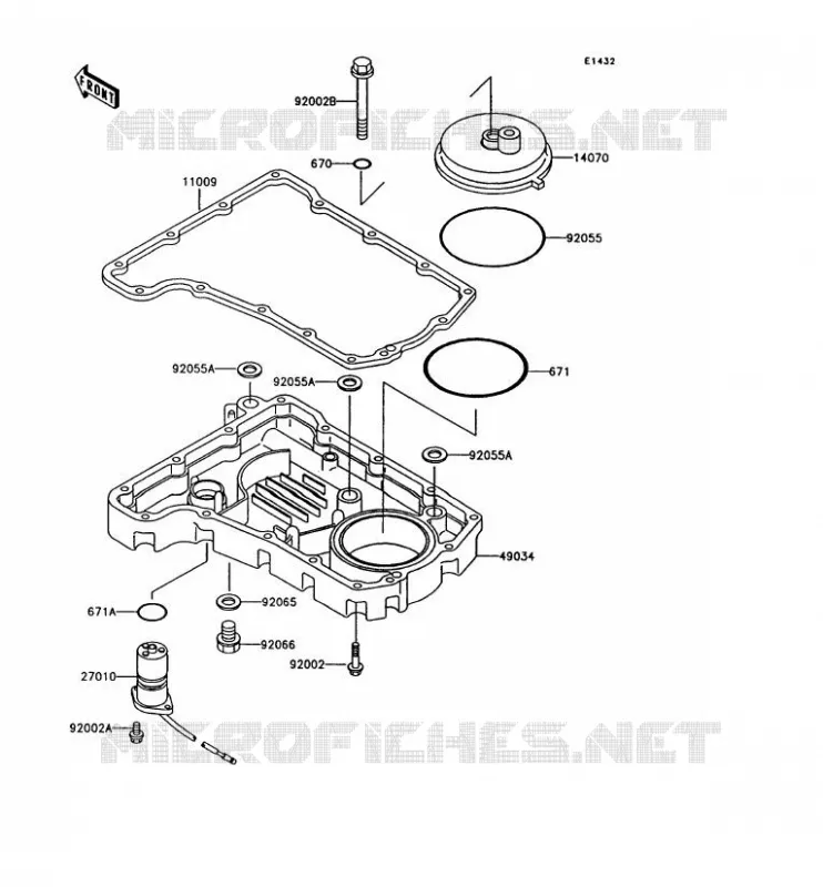 COUVERCLE RENIFLARD/CARTER D'HUILE Kawasaki MOTOS 750 1994 GT750  Z750-P9
