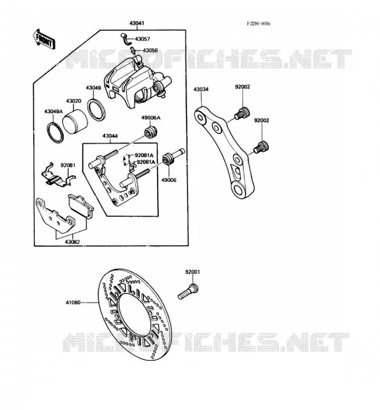 FREIN ARRIERE Kawasaki MOTOS 1000 1986 1000GTR  ZG1000-A1