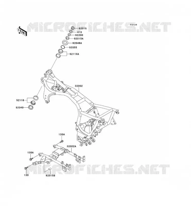 CH&Acirc;SSIS Kawasaki MOTOS 1000 1995 1000GTR  ZG1000-A10