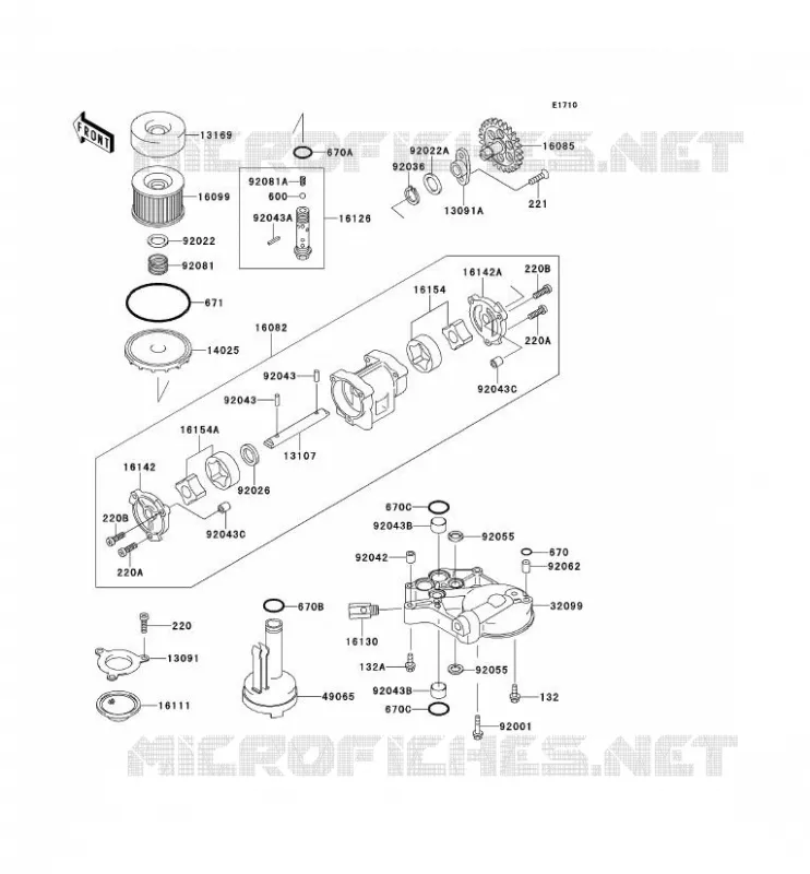 POMPE A HUILE/FILTRE &Agrave; HUILE Kawasaki MOTOS 1000 1998 1000GTR  ZG1000-A13