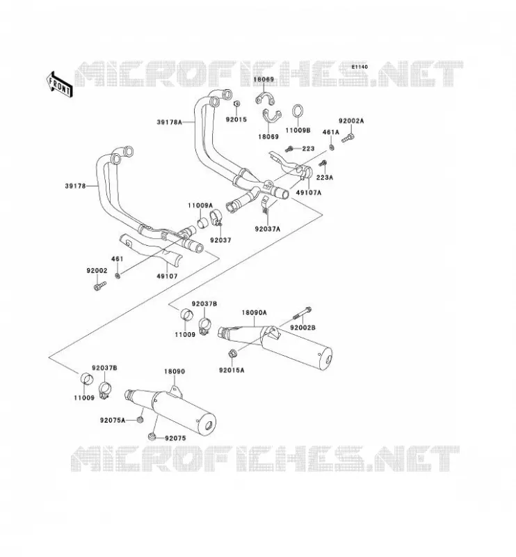 &Eacute;CHAPPEMENT Kawasaki MOTOS 1000 1998 1000GTR  ZG1000-A13