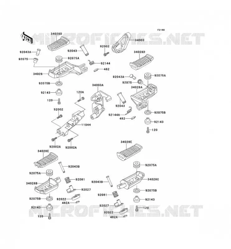 REPOSE PIED Kawasaki MOTOS 1000 1998 1000GTR  ZG1000-A13