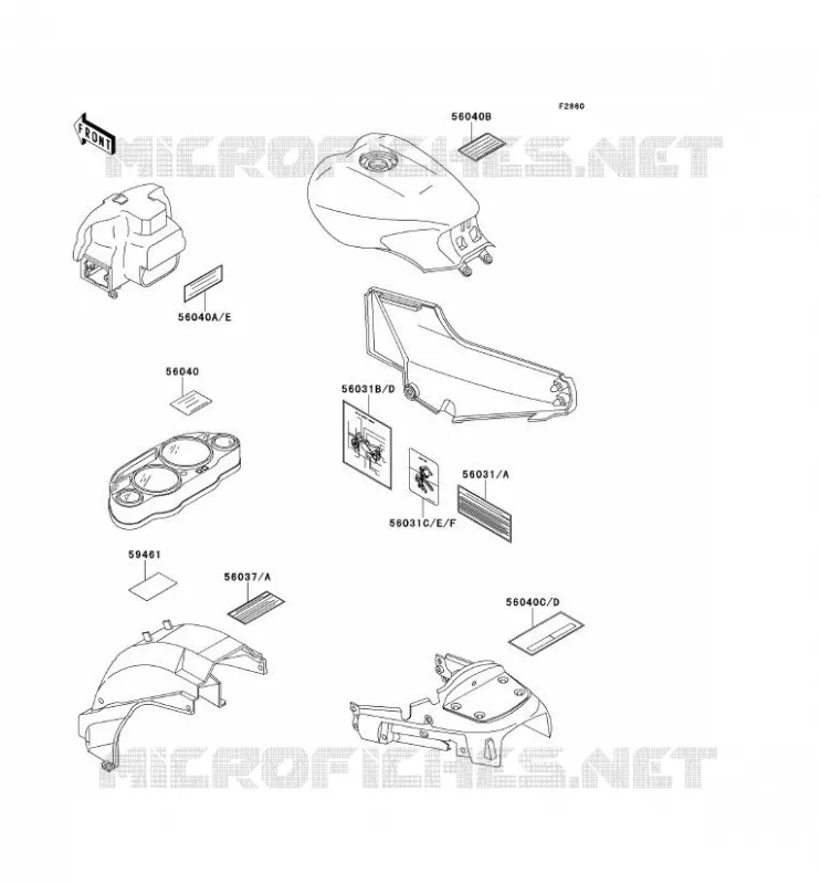 LABEL Kawasaki MOTOS 1000 1999 1000GTR  ZG1000-A14