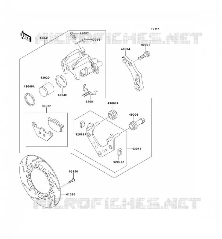 FREIN ARRIERE Kawasaki MOTOS 1000 1999 1000GTR  ZG1000-A14
