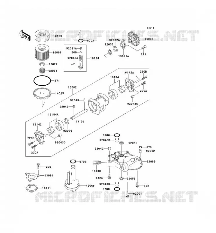 POMPE A HUILE/FILTRE &Agrave; HUILE Kawasaki MOTOS 1000 1999 1000GTR  ZG1000-A14