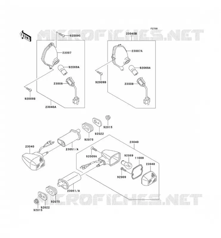CLIGNOTANTS Kawasaki MOTOS 1000 2000 1000GTR  ZG1000-A15