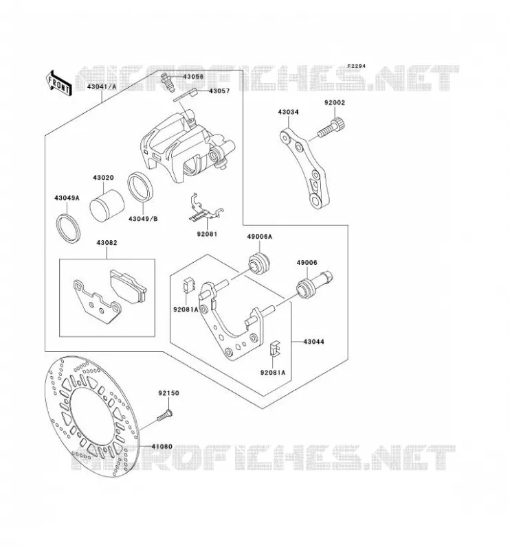 FREIN ARRIERE Kawasaki MOTOS 1000 2000 1000GTR  ZG1000-A15