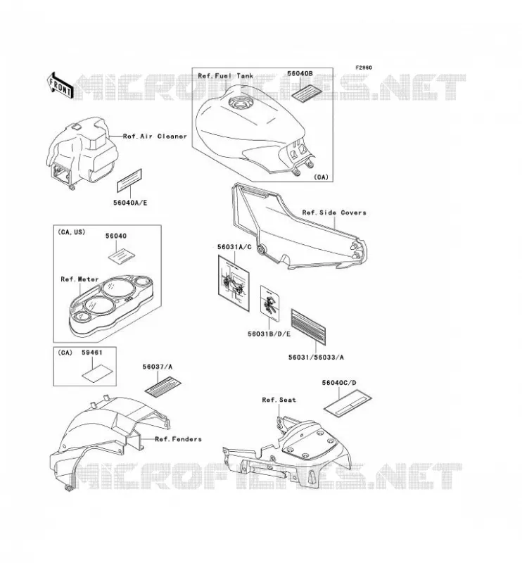 LABEL Kawasaki MOTOS 1000 2000 1000GTR  ZG1000-A15