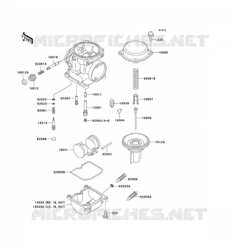 PI&Egrave;CES DE CARBURATEUR Kawasaki MOTOS 1000 2000 1000GTR  ZG1000-A15