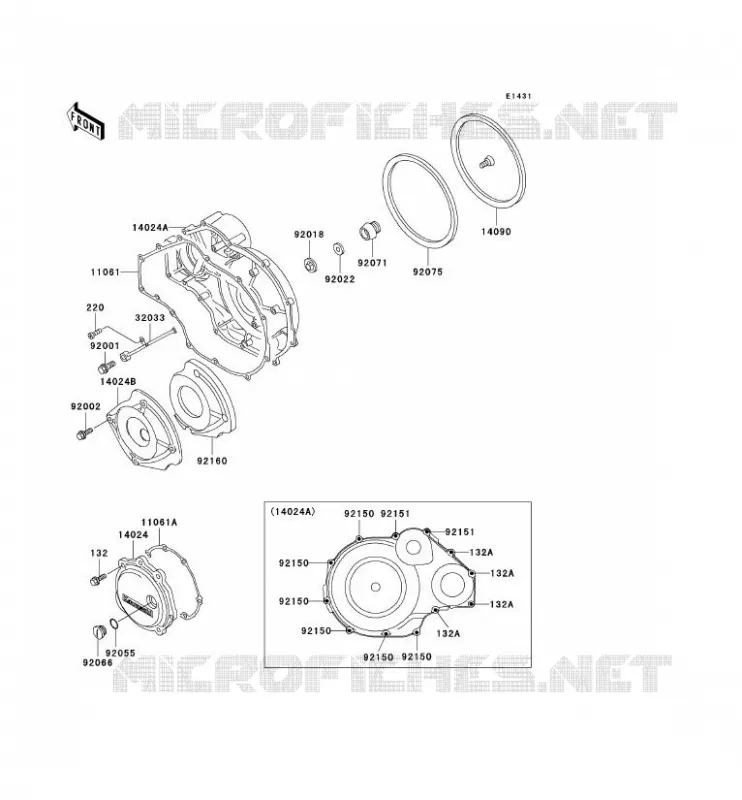 COUVERCLES MOTEUR Kawasaki MOTOS 1000 2000 1000GTR  ZG1000-A15