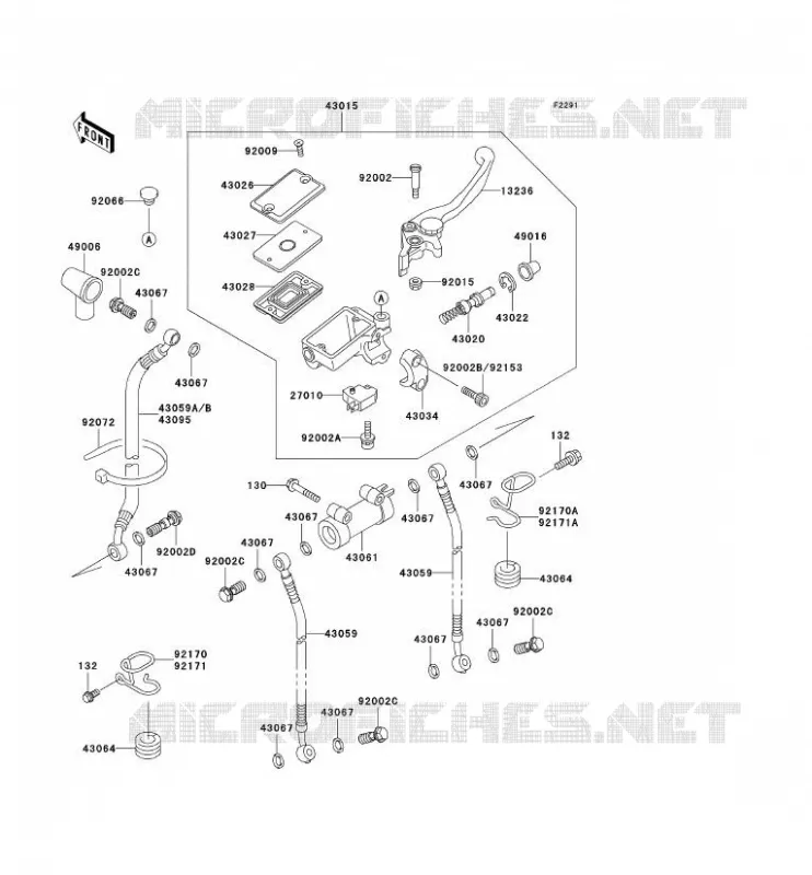 MAITRE CYLINDRE AV Kawasaki MOTOS 1000 2000 1000GTR  ZG1000-A15