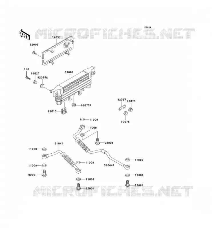 RADIATEUR D'HUILE Kawasaki MOTOS 1000 2000 1000GTR  ZG1000-A15