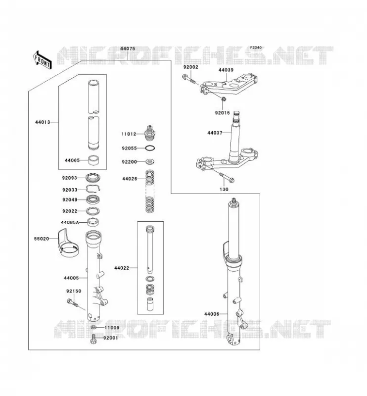 FOURCHE Kawasaki MOTOS 1000 2000 1000GTR  ZG1000-A15