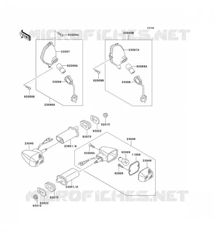 CLIGNOTANTS Kawasaki MOTOS 1000 2002 1000GTR  ZG1000-A17