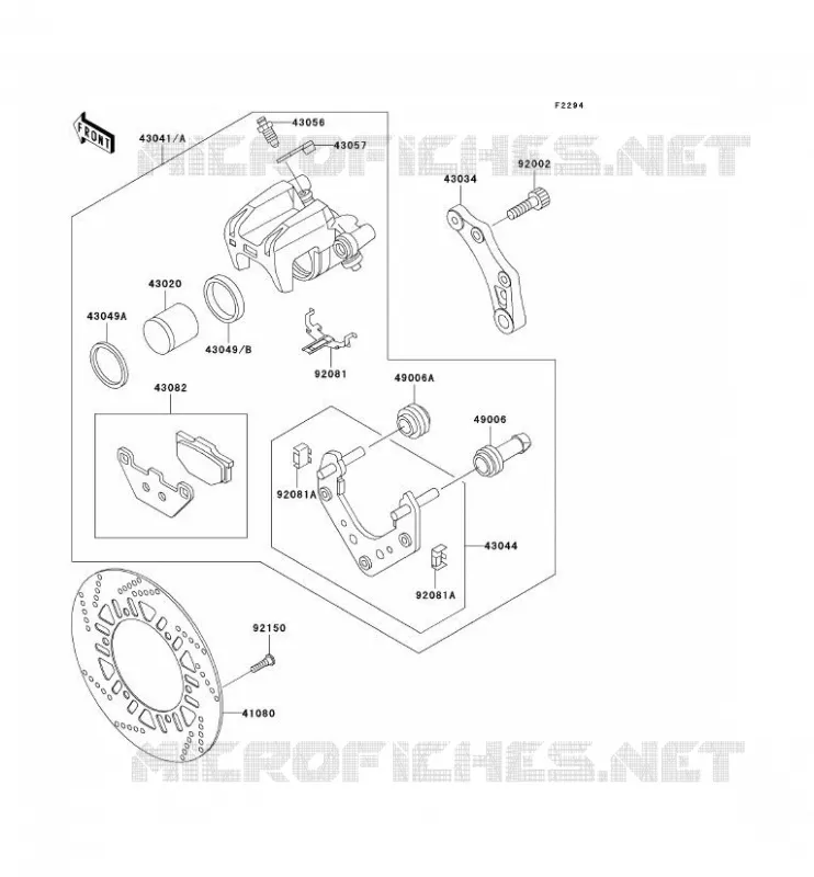 FREIN ARRIERE Kawasaki MOTOS 1000 2002 1000GTR  ZG1000-A17