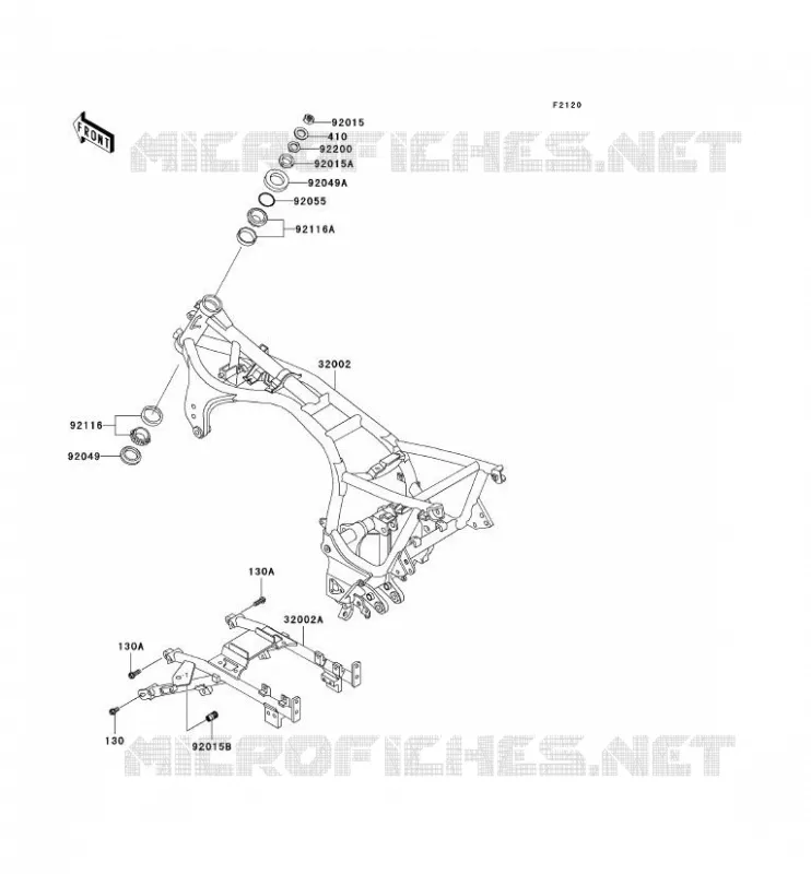 CH&Acirc;SSIS Kawasaki MOTOS 1000 2002 1000GTR  ZG1000-A17