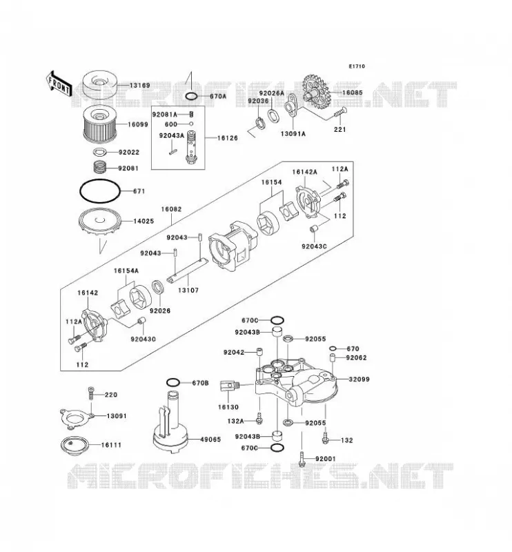POMPE A HUILE/FILTRE &Agrave; HUILE Kawasaki MOTOS 1000 2002 1000GTR  ZG1000-A17