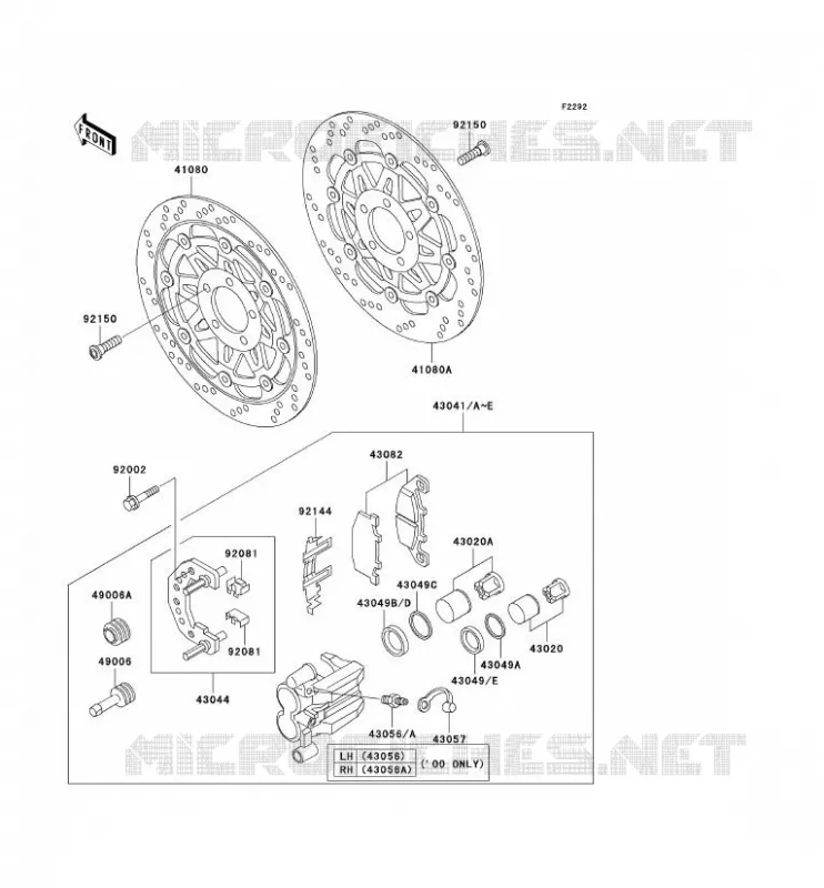 FREIN AVANT Kawasaki MOTOS 1000 2003 1000GTR  ZG1000-A18