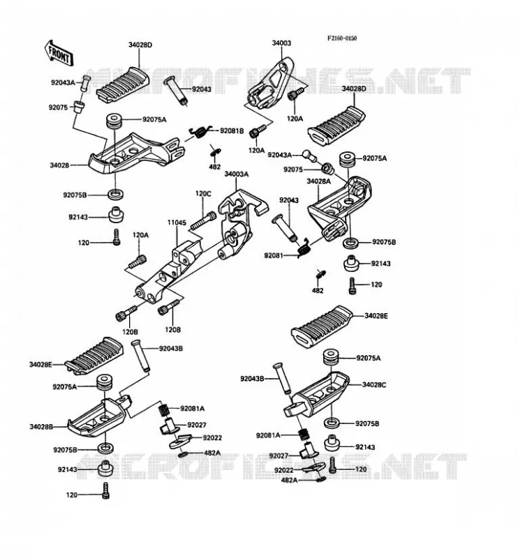 REPOSE PIED Kawasaki MOTOS 1000 1987 1000GTR  ZG1000-A2