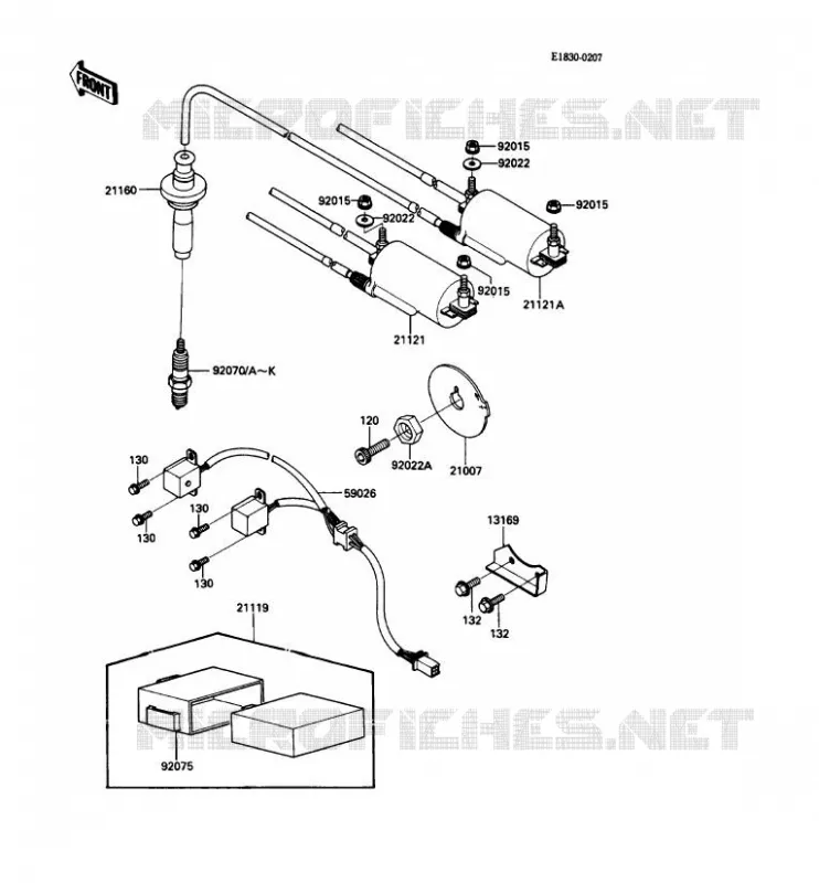 SYSTEME D&acute;ALLUMAGE Kawasaki MOTOS 1000 1987 1000GTR  ZG1000-A2